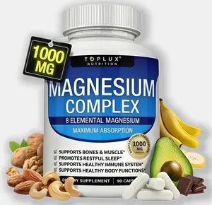 1 x Toplux Nutrition Magnesium Complex 1000mg, High Absorption Multi Magnesium Supplement Capsules Healthcare Dietary Fitness Edible Vitamin