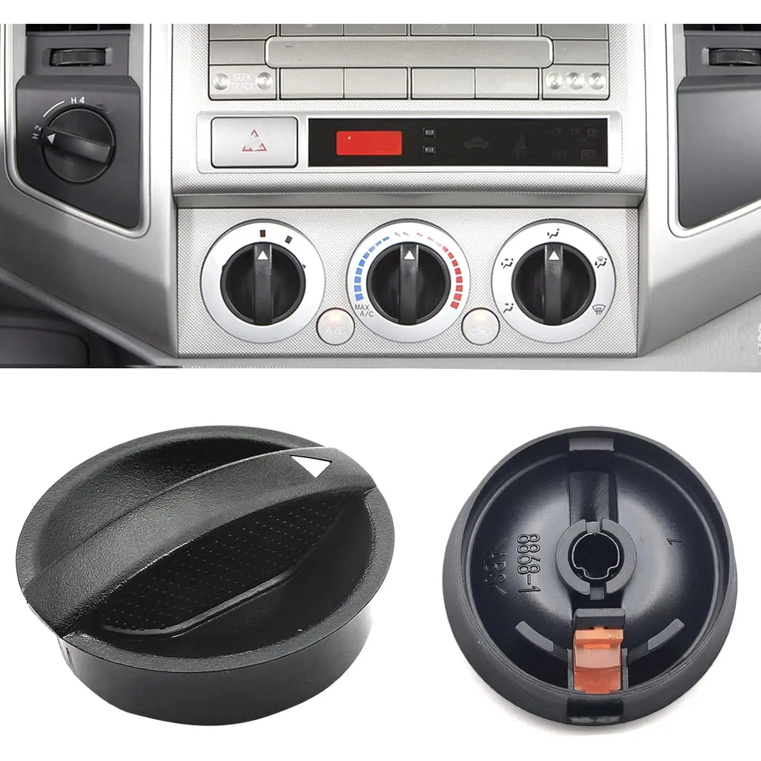 HVAC Heater Control Knob for 2005-2011 Toyota Tacoma (Applicable Models), Plug-and-Play Direct Replacement for OEM Part Numbers 55900-04020,55900-04030,758695,655-51820A, Heavy-Duty High-Quality ABS Temperature & Fan Speed Controller