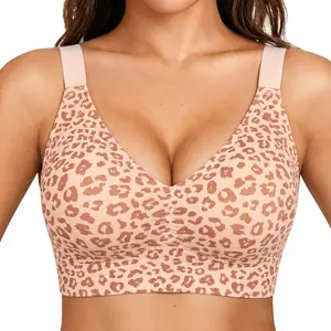 VRCOMFY Women Wirefree Bras Full Coverage No Underwire Everyday Bras – Comfortable Wireless Jelly Bra with  Push  up Adjustable