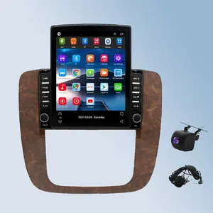 9.7" Peach Wood Car Video Player for 2006-2014 Chevy GMC, Android 13 System with CarPlay Touchscreen, Wireless CarPlay/Android Auto, AHD Backup Camera, Mic, 2+32GB, GPS, Bluetooth
