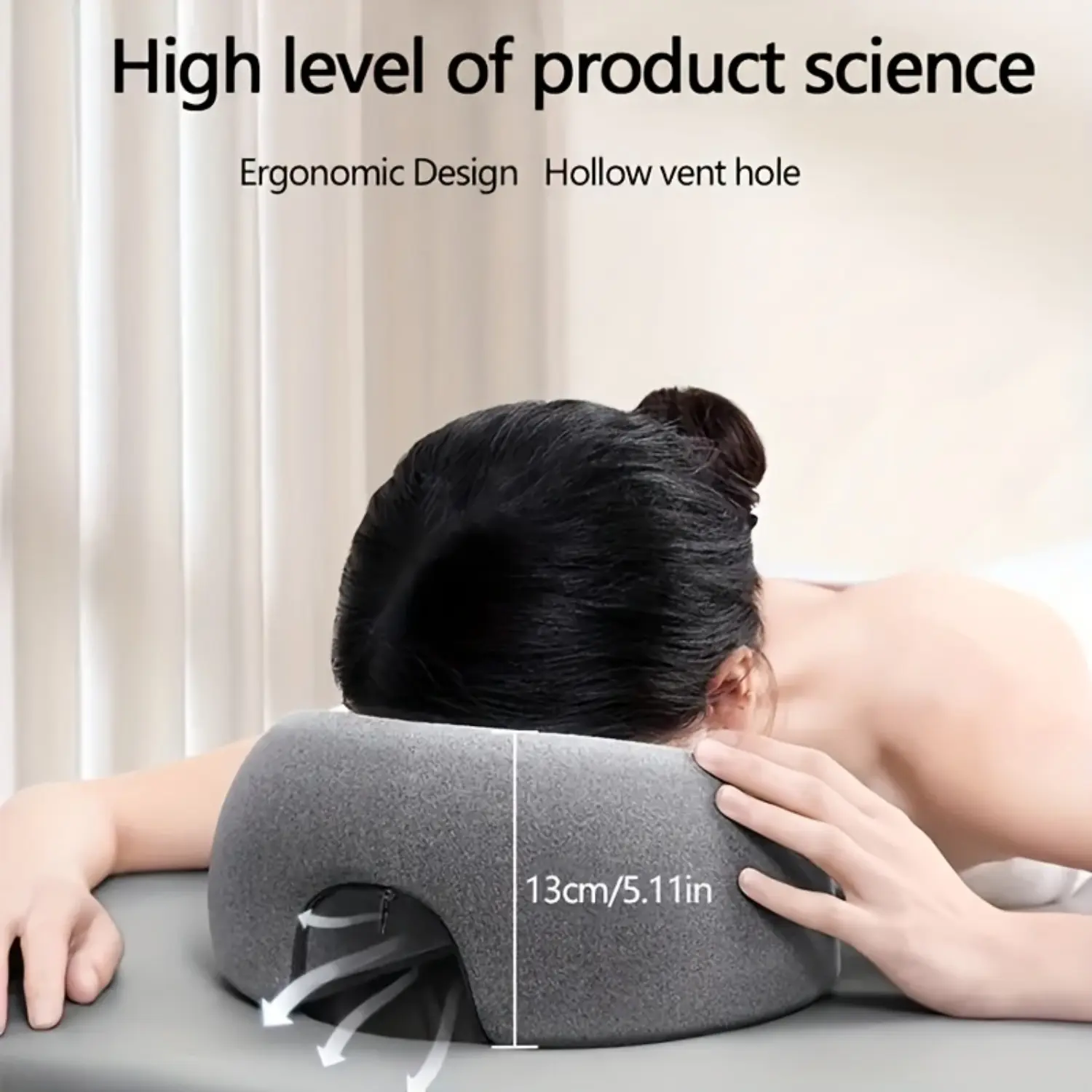 PrimPick 1 modern O-shaped/U-shaped facial pillow, beauty salon SPA massage pad, ergonomically designed face pillow, machine washable sleeve, polyurethane filled, suitable for all seasons, multi-functional adult neck and face support comfort pad