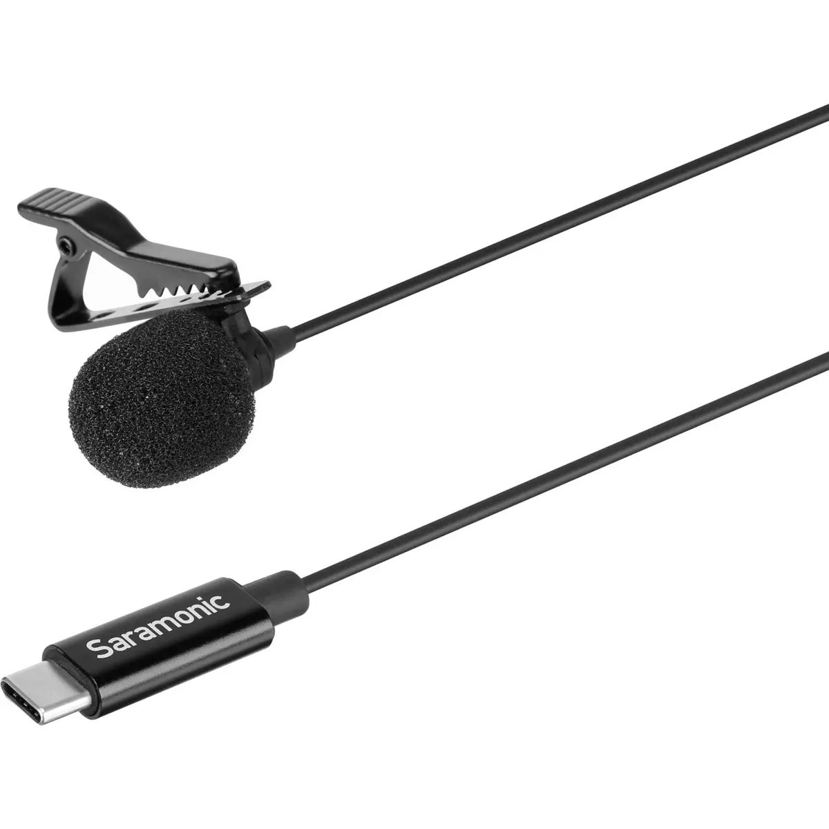Saramonic LavMicro U3A Ultracompact Clip-On Omni-Directional Lavalier Microphone with USB-C Connector, 6.6' Cable and Right-Angle USB-C Adapter for Android Mobile Devices and Computer