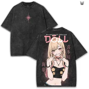 Marin Kitagawa My Dress-Up Darling Oversized Washed Tee 260GSM With Cute Doll Back Art | Retro Anime Collector Drop Cotton Streetwear