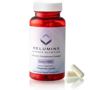 Relumins L Glutathione Supplement Complex - Reduced Glutathione 1000mg with Alpha Lipoic Acid & Rose HIPS Capsules for Nourished & Smoother Skin, 60 Capsules