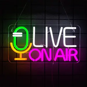 "on Air" Neon Sign for Live Streaming Game Studio Decor, Live Stream Light, Powered Atmosphere Sign, Ideal for Streamers, Players, Influencers