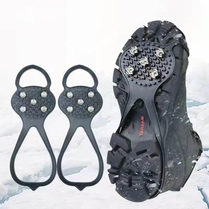 5 Teeth Crampons Ice Claw Non Slip Spikes for Snow Climbing Adults Teens Winter Ice Perfect for Walking on Ice and Snow Hiking Outdoor Commuting