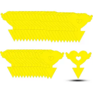 36PCS Fruit Fly Sticky Traps Fungus Gnat Traps Insect Trap for Plants Kitchen Indoor Outdoor White Flies Mosquitos Fungus Gnats Flying Insects Houseplant Gifts (Love Shape)