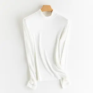 Women's Pearl Cashmere Blend Sweater | Real Cashmere Soft Thermal Knit Pullover | Fitted Mock Neck Base Layer for Fall & Winter