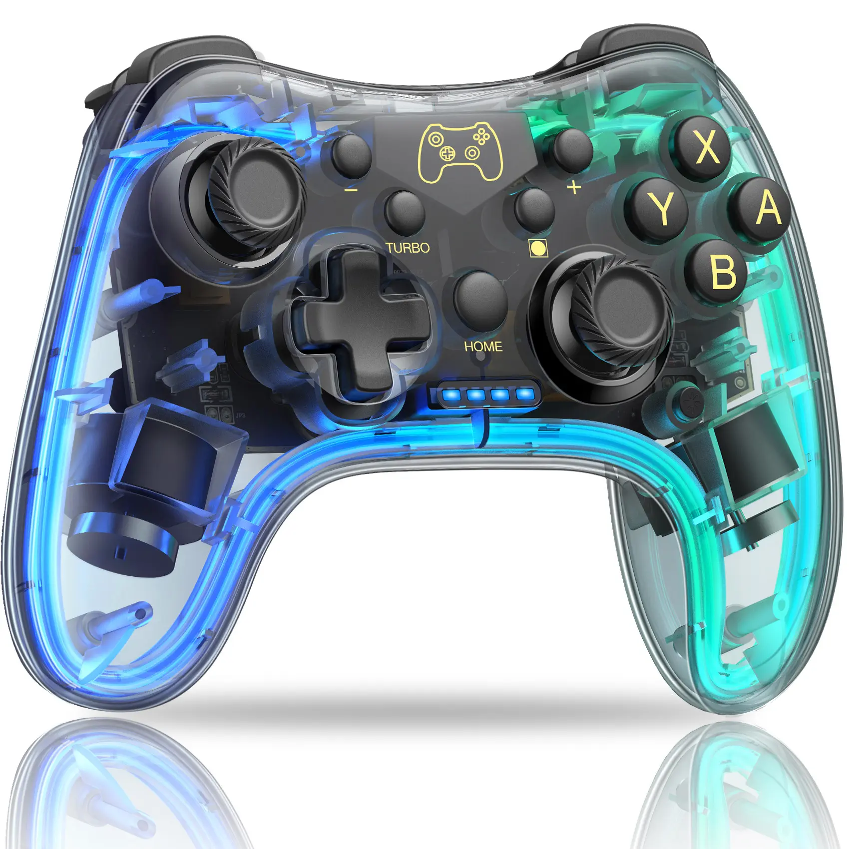 Wireless Switch Pro Mobile Gaming Controller - Dual Joystick Handheld Wireless Gamepad with 10-Color Changing LED Lights, TURBO Continuous Fire, 6-Axis Gyro Sensor, Bluetooth for Switch/OLED, PC, Android, iOS Console Accessories, Handheld Gamepad