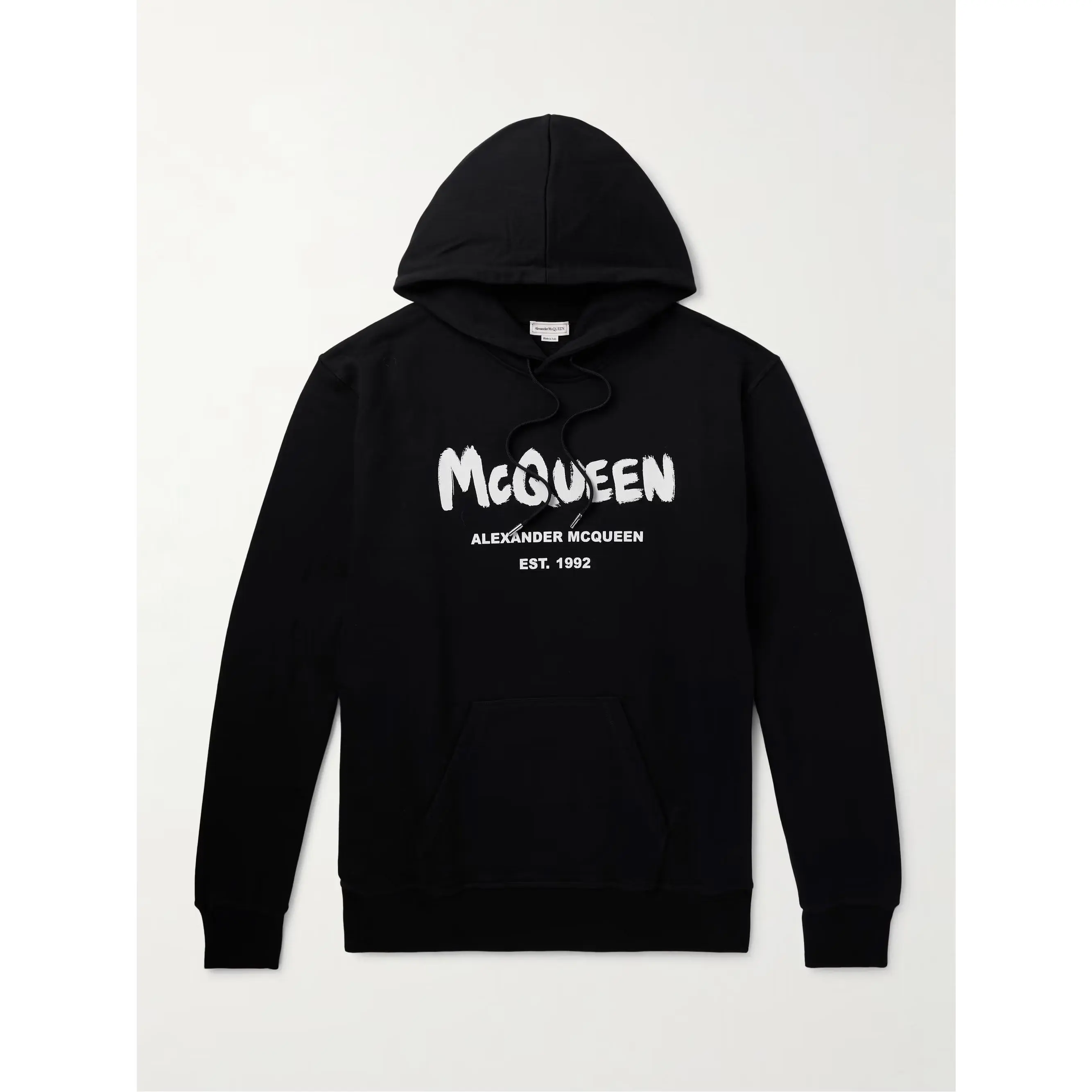 Alexander Mcqueen Logo Print Hoodie Black