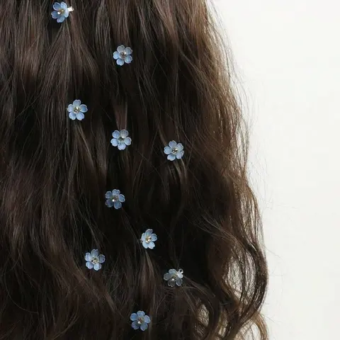 10-Piece DIY Hair Accessories Set, Dirty Braids Flower Clips with Rhinestones, Mini Clip-In Ponytail Holders, All-Season Styling Tools, Super Cute Clips, Decorative Hair Clips, Hair Clips for Styling