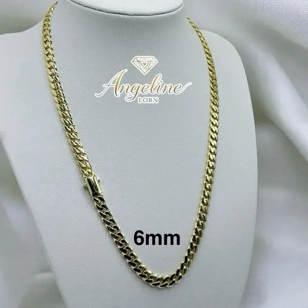 Angeline Lorn #1311  6mm Necklace Monaco for Women Laminada 14k Capas Oro Real High Quality Elegant Stylish Design Perfect for Any Occasion
