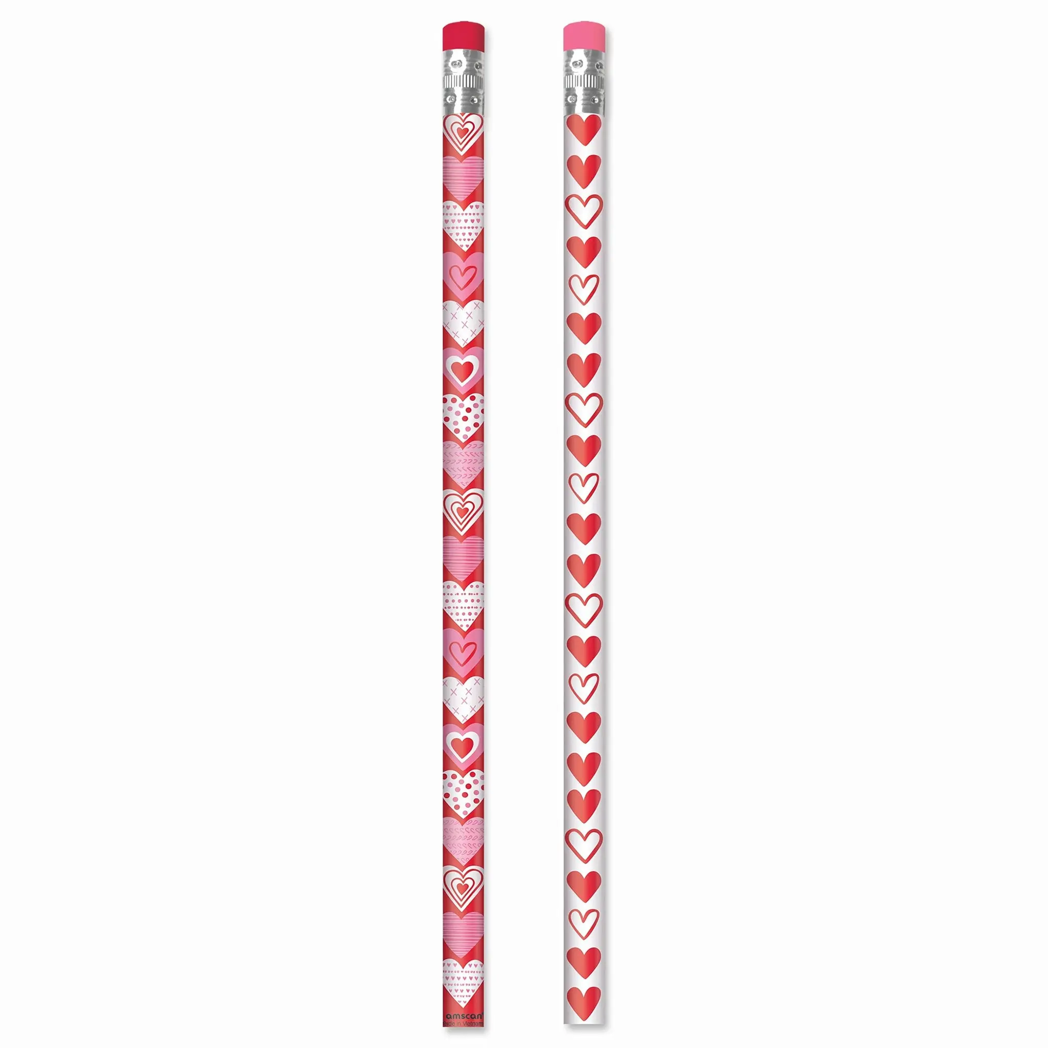 Valentine's Day Heart Pencils - 24 Pack