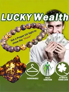 Yooperlite Flame Stone Crystal Bracelet, UV Activated Glow Mystery Chakra Fluorescent, Gothic Style Aesthetic, Anti-Negative Energy, Essential for Anxiety Insomnia, Glow in the Dark Bracelet, Glowing Bracelet, Artificial Crystal