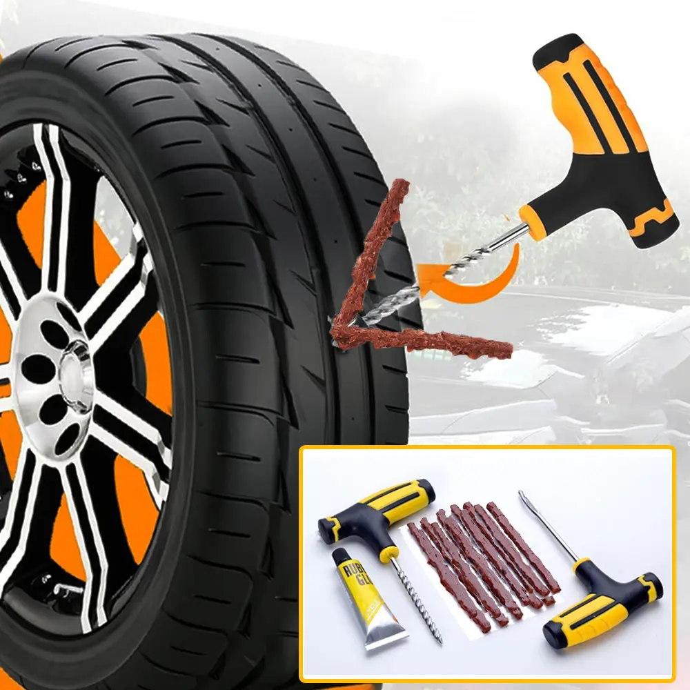 Emergency Flat Tire Repair Kit Cars Tires Repair Plugs,Heavy Duty Tires Patch Kits for Cars,Pickup, Scooters, Road Bike,Mountail Bike,Golf Cart,ARB, RV,Lawn Mower - 68PCS Car Tire Plug Kit