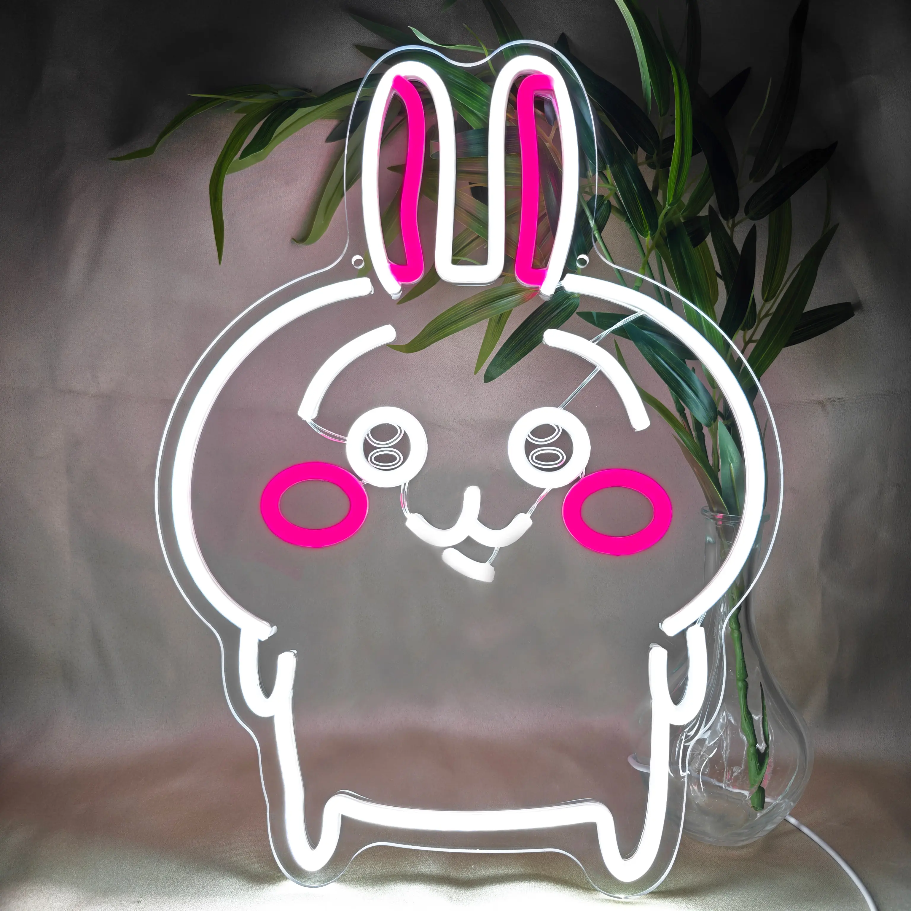 Kawaii Chikawa Anime Neon Sign Usagi Rabbit LED Light for Wall Art