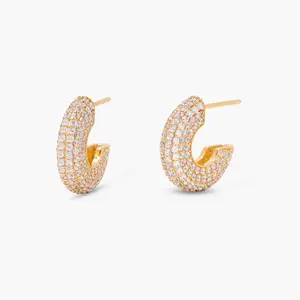 Marley Vermeil Huggies in Gold by Brook and York