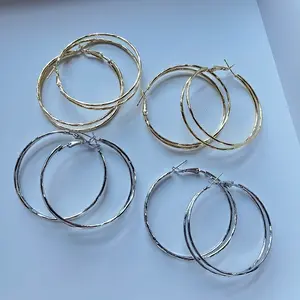 Lustre Duo Hoop Earrings - Elegant Design with Clear and Dark Finish, Ideal for Everyday Wear trendy earring love earring