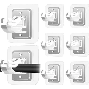 2026 Curtain Rod Brackets 8PCS No Drill Self Adhesive Hooks for Bathroom Kitchen Home Hotel Transparent Adjustable Rod Holders