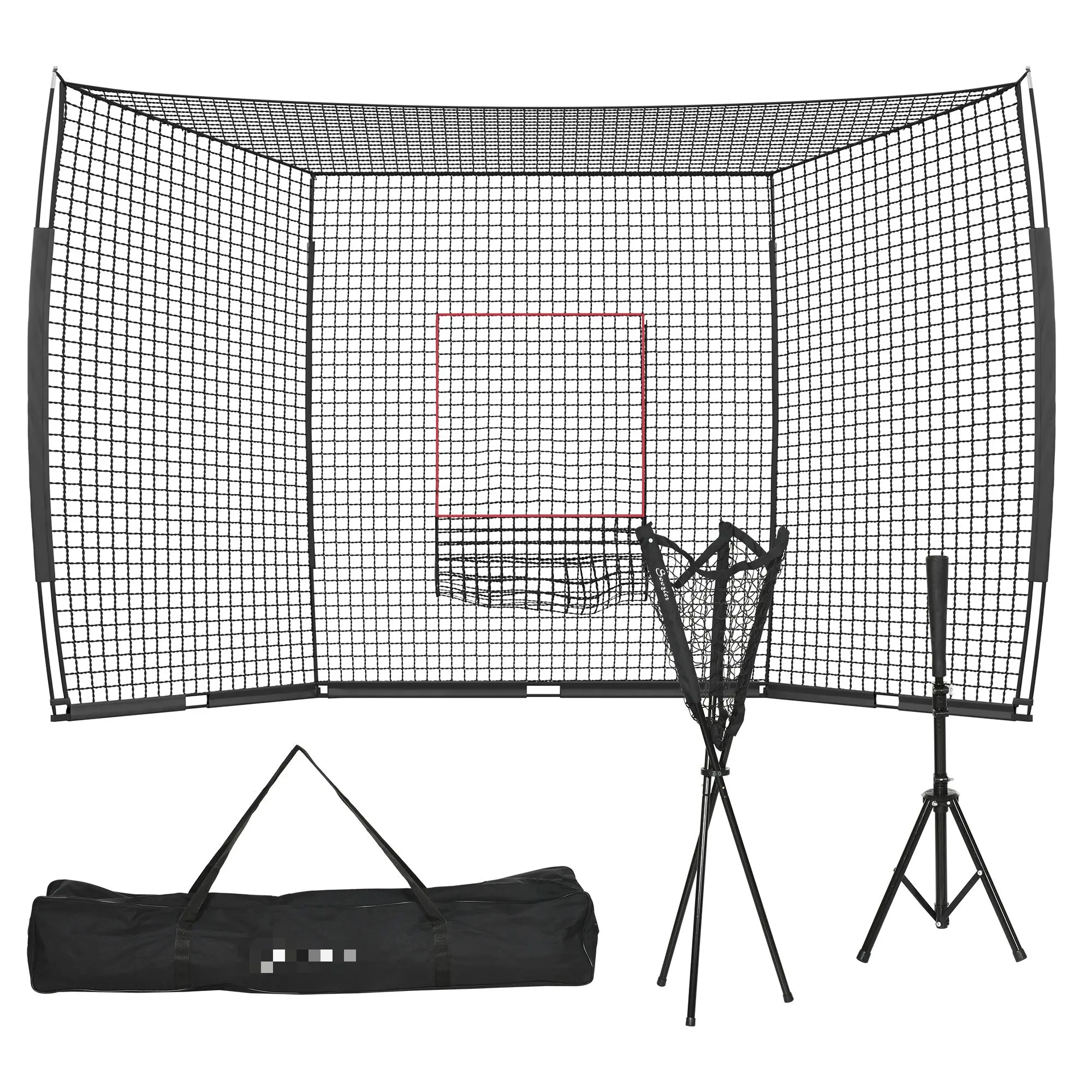 Baseball  17' x 5.5' Baseball Net with Strike Zone, Tee, Caddy, and Carry Bag for Pitching and Hitting, Portable Extra Large Softball and Baseball Training Equipment