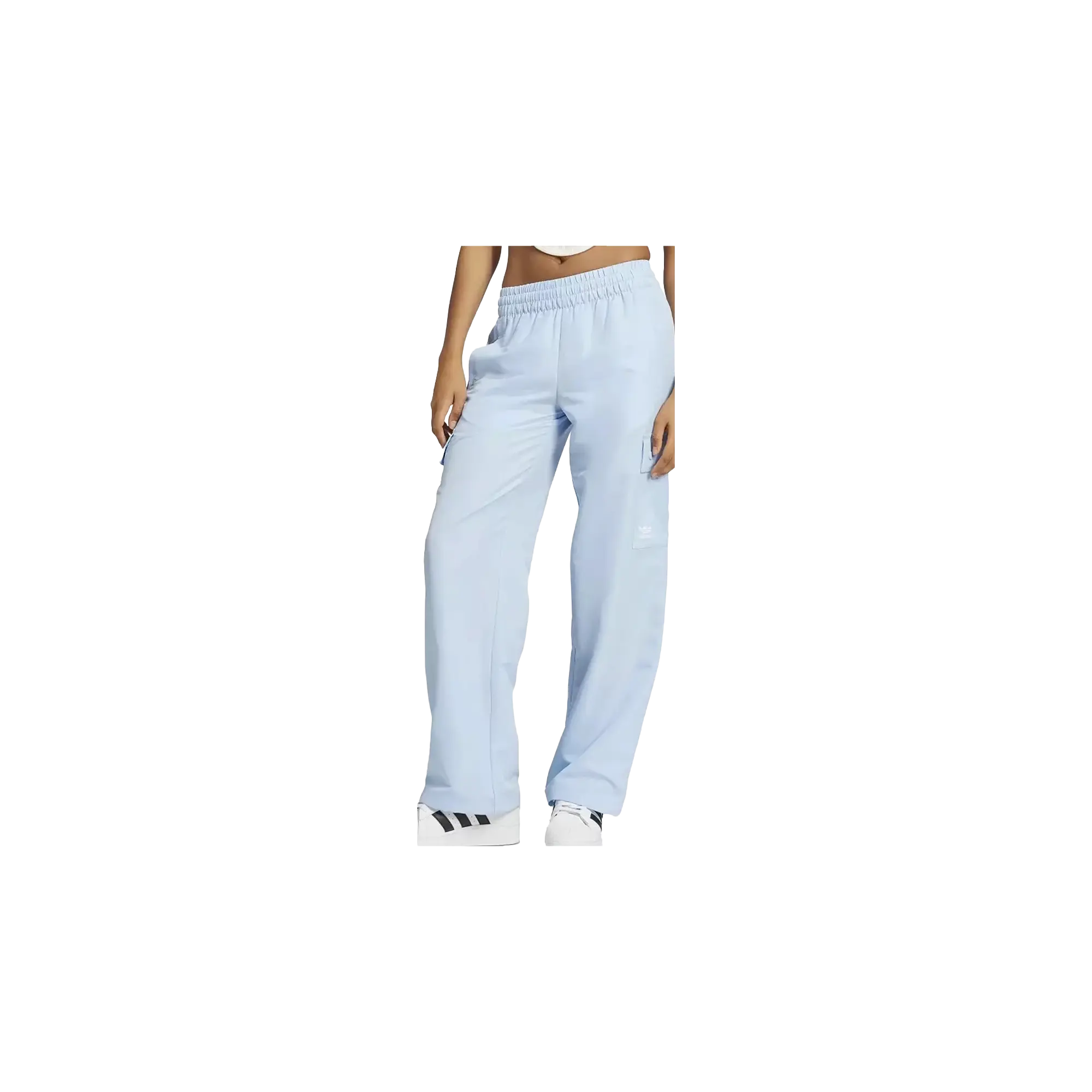 Essentials Wide Hem Woven Cargo Pants WMNS "Clear Sky" JD1914