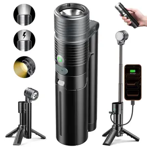 AsFrost Tactical Camping Light - 4500mAh Power Bank Flashlight, Magnetic Tripod Work Light, 520LM 8 Modes, Waterproof EDC Gear for Overlanding, Prepping & Off-Grid portable lumen adjustable Rechargeable Tactical Flashlight