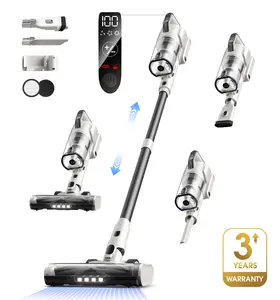 [Memorial Day Deals] 50KPa Cordless Vacuum Cleaner, 600W 50Kpa Powerful Suction with Up to 60 Mins Runtime, Self-Standing Design, Anti-Tangle Brush, LED Touchscreen & 3-Year Warranty for Pet Hair, Carpet & Floor
