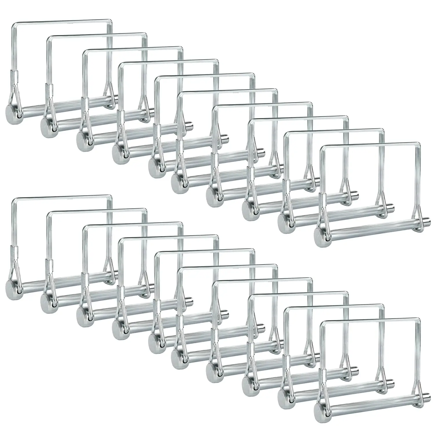 Pack of 20 Square Trailer Pins - 2-3/4" x 1/4" (L x W) - Featuring PTO Pins, Lock Pins, Trailer Hitch Pins, and Shaft Locking Coupler Pins for Farm , Towing, Lawn Equipment and Hitches