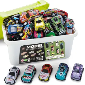50-Piece Pull-Back Racing Cars Set | Kids' Alloy Die-Cast Toy Vehicles - Inertial Simulation Racing Models Gift Box，Perfect Birthday Present for Boys | Random Patterns Included，Fun Pull-Back Toys for Children | Ideal Gift for Kids, Diecast Metal Car