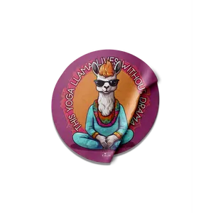 Kalm YOGA LLAMA Sticker. Personalize Anything with Our Stickers, Durable and Water-Resistant
