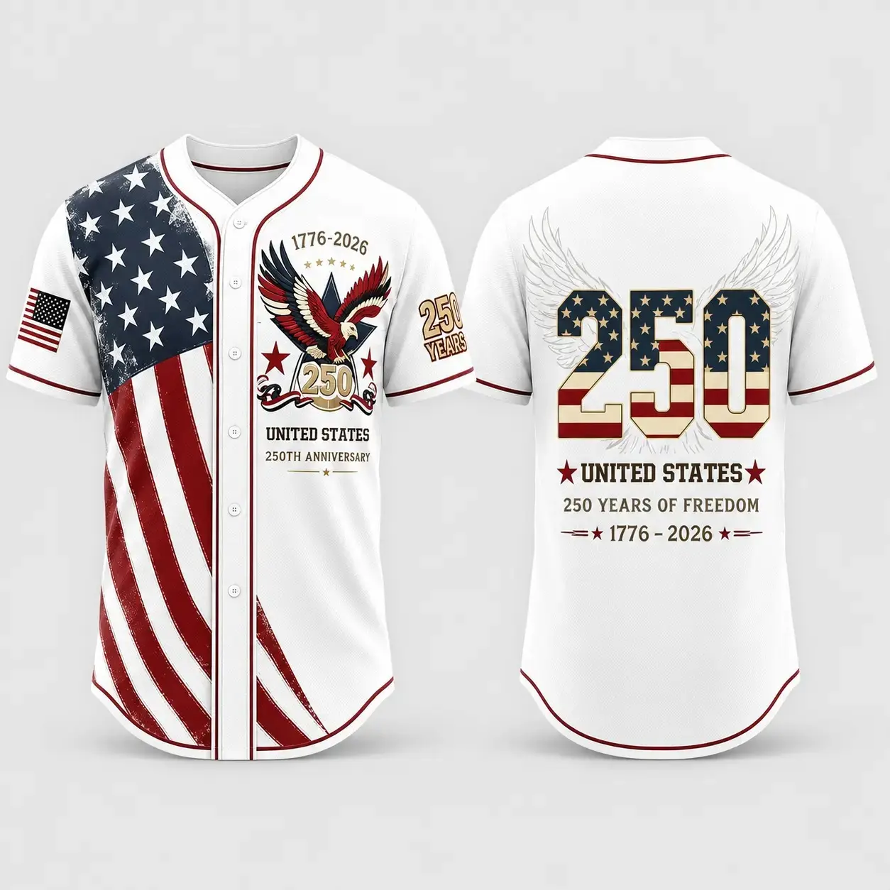 USA 250th Anniversary BaseballJersey,USA Jersey,1776-2026 PatrioticShirt,4 the of July Gift,Freedom Jersey # TikTokMadeMeBuyIt # USA250 # PatrioticEagle # 1776To2026 # Independence Day # AmericanPride # 250th Anniversary # Ba