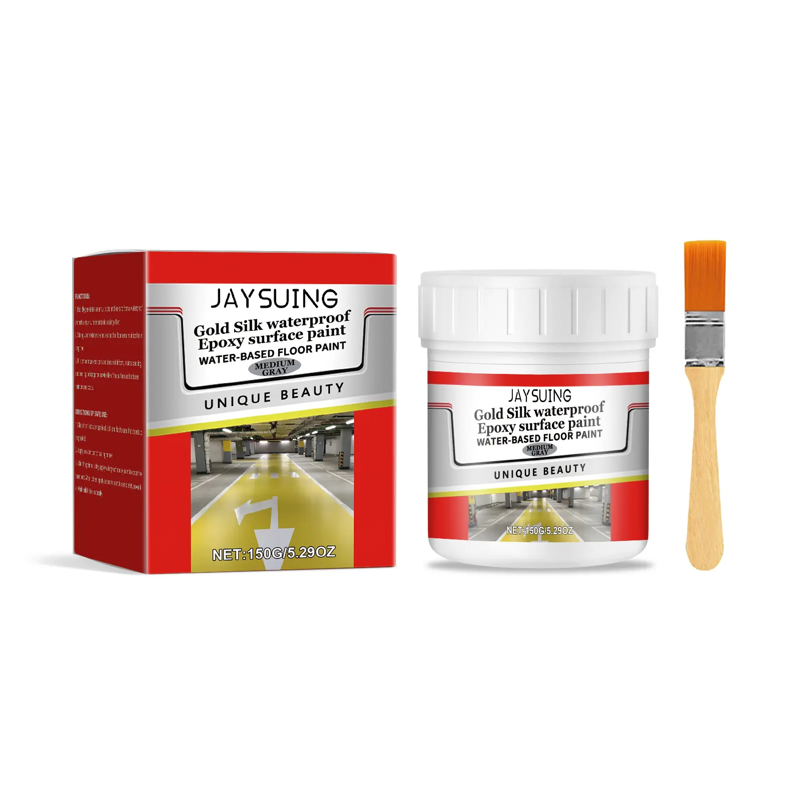 Jaysuing Waterproof Epoxy Floor Paint Household Wall Floor Waterproof Anti-Crack Cover Stains Renovation Paste