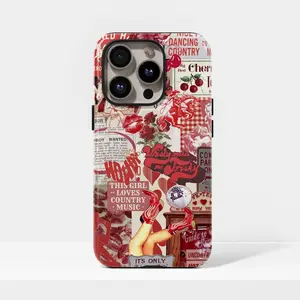 COWGIRL  Cases Western Collage Design Cute  Case for iP 17, 16, 15, 14, 13, 12, 11, Pro Max