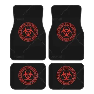 Zombie Outbreak Response Team Car Floor Mats 4-s Set Anti Slip Front and Rear Foot Mats Universal Car Accessories for SUV