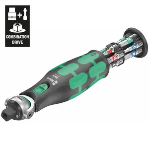 Wera 05004282001 8009 Zyklop Pocket Set Imperial 1, Ratchet Set, 13 Pieces, Black Green