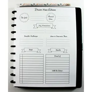 Goal Planner Inserts for Letter Size Discbound Planners, Fits with Circa Letter, Arc by Staples, TUL, Letter Size (8.5'' x 11''), (Planner sold separately)