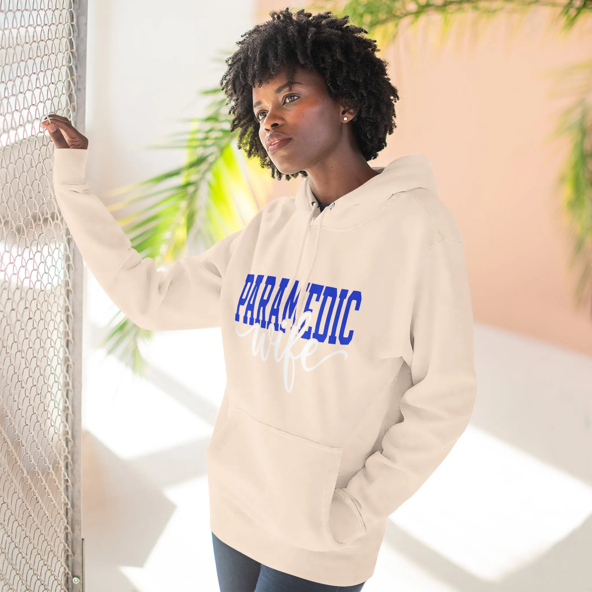 Paramedic Wife Hoodie | Three-Panel Fleece Hooded Sweatshirt