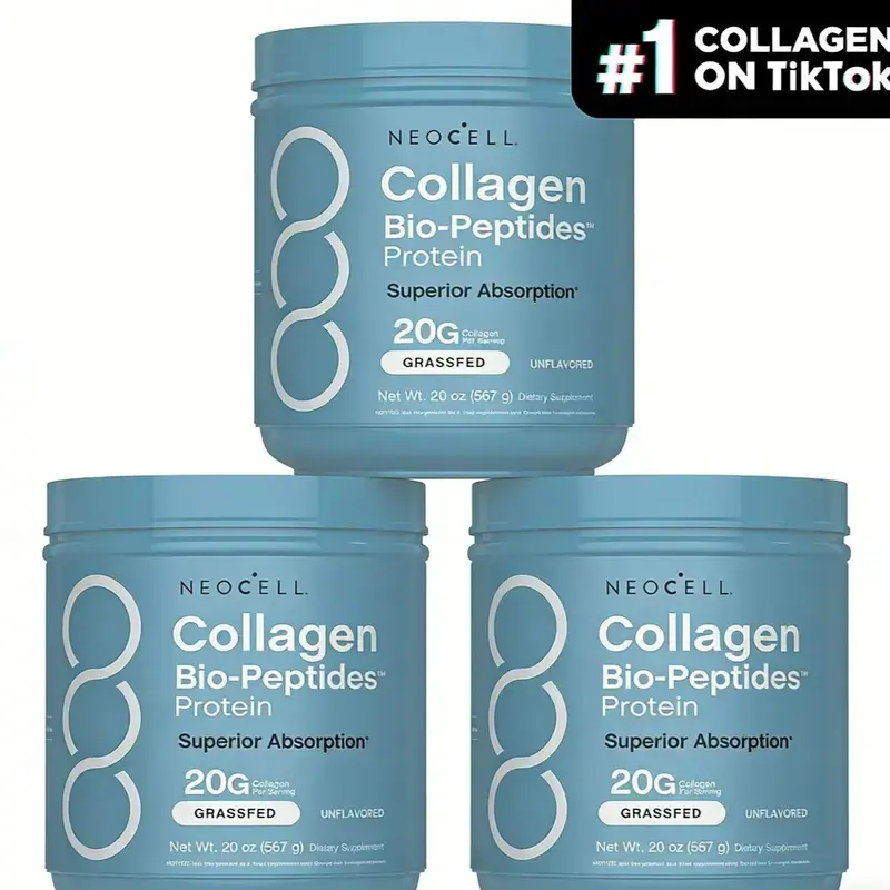 NeoCell Collagen Peptides Powder 20oz - Grassfed Protein Supplement - Advanced with 18 Essential Amino Acids