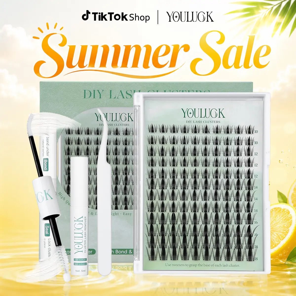 Star Fringe & Demon Wink | YOULUCK DIY Lash Extension Kit Clusters Individual Lashes Wispy Volume Set Beginner Friendly Lash Bond & Seal Tweezer for Home Makeup
