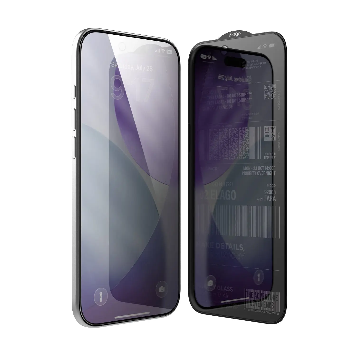 elago Privacy Tempered Glass Screen Protector for iPhone Air - Smartphone Accessory with Easy Installation, Ideal for Landscape Viewing, Compatible with Handheld Cellphones