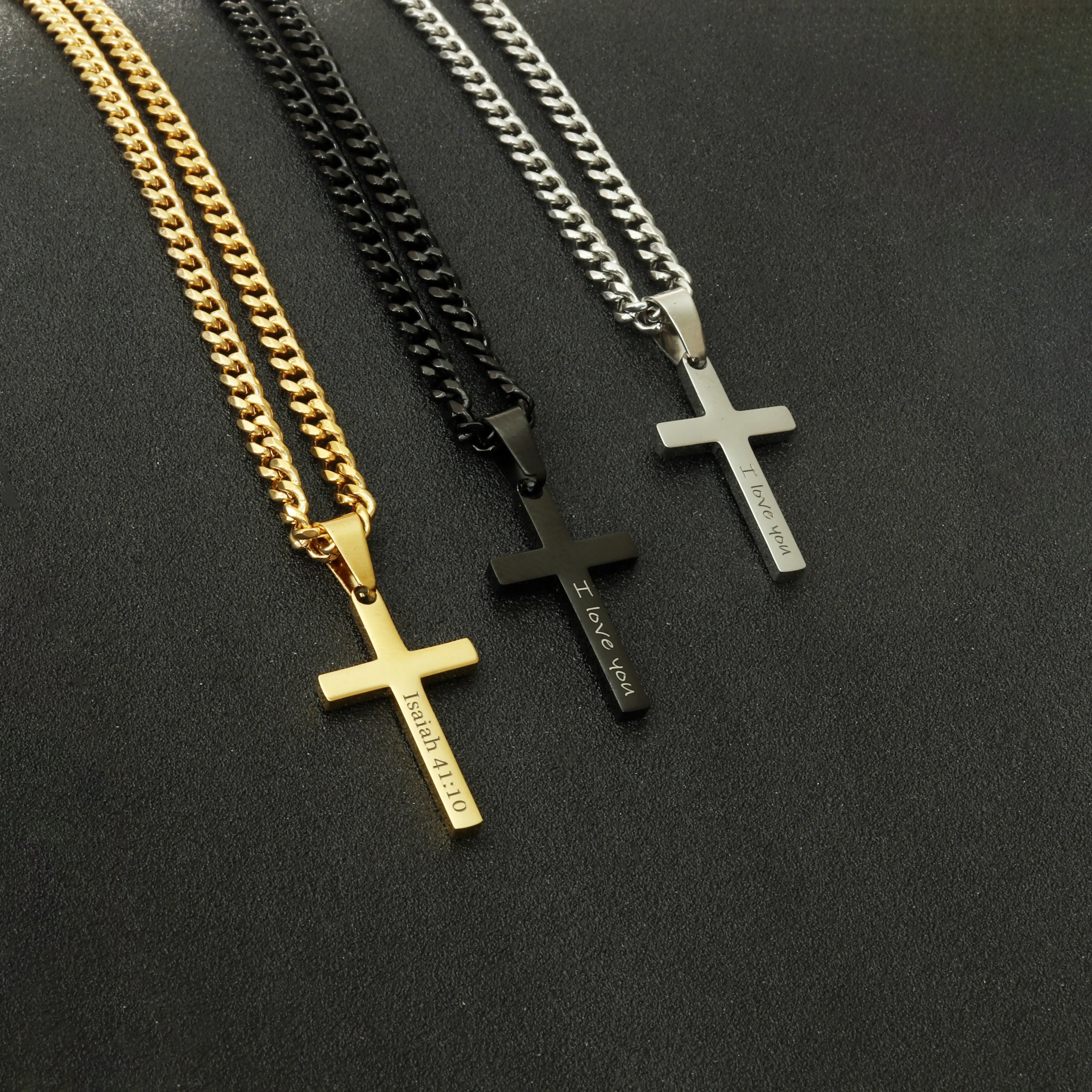 Personalized Cross Necklace, Boys Cross Necklace, Men's Cross Necklace, Baptism Gift for Kids