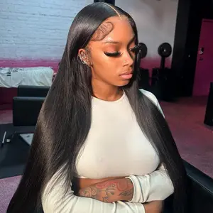 Bling Hair 180 Density Straight Lace Front Wigs Human Hair 13x6 HD Lace 13x4 Transparent Frontal Wigs Pre Plucked For Black Women