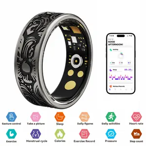 IP68 Smart Ring with Sleep Monitoring, Heart Rate Tracking, Emotion Recognition&Body Temperature Measurement. Wireless Fitness Tracker with Multiple Exercise Modes & No Subscription.Ideal Gift, 3-5 Days Battery#SummerWins #DealsForYouDays