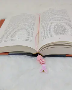 Pink Ribbon Beaded Bookmark: Breast Cancer Awareness Gift