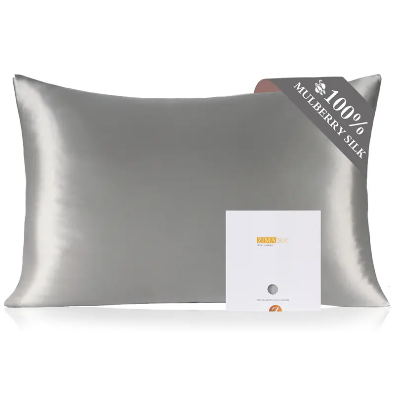 ZIMASILK Solid Colors Silk Pillowcase - 19 Momme 6A Grade Smooth Weave, Premium Bedding Linens, Silky Soft Cooling Bedding, Anti-Allergic, Low Friction for Hair & Skin Protection, Hypoallergenic Accessory