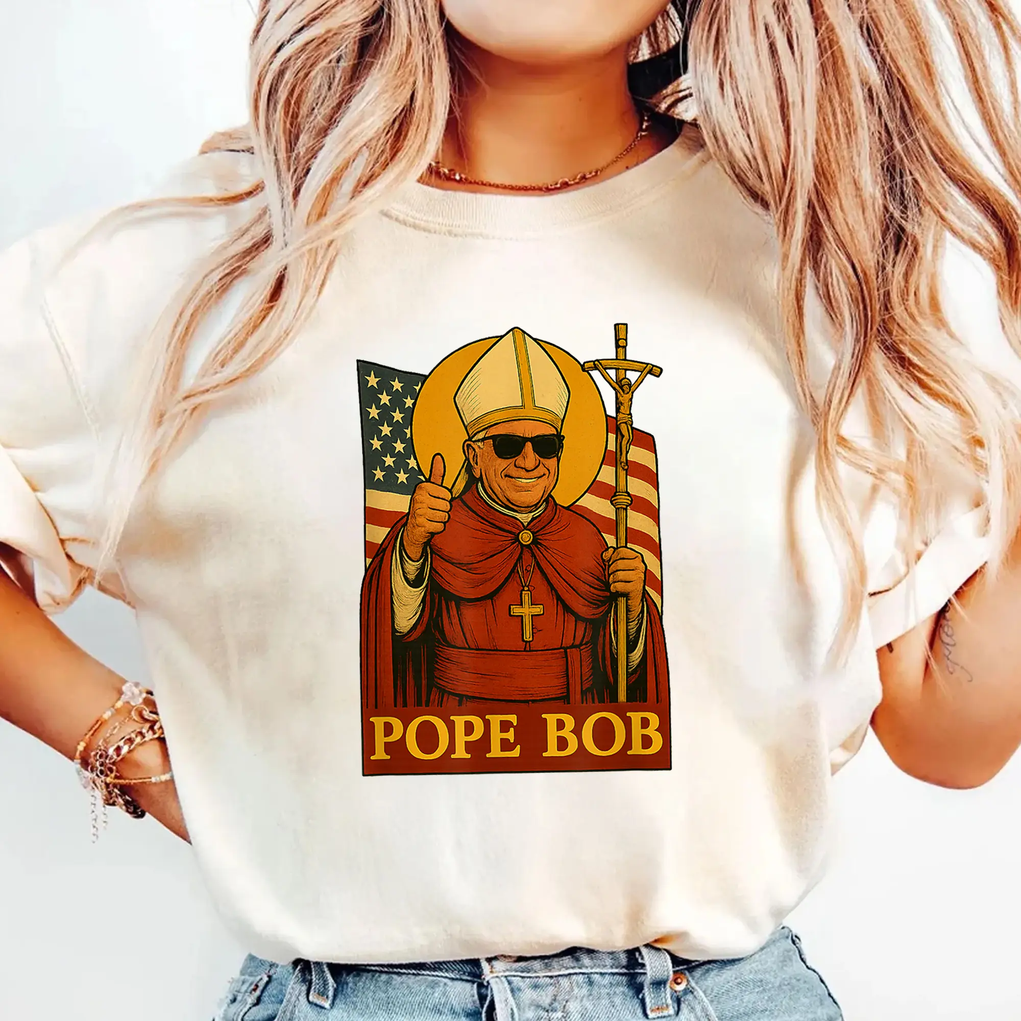 Pope Leo XIV Comfort Colors Shirt – First American Pope Bob Graphic Tee, Vintage Papal Icon Design, Retro Catholic Humor Shirt
