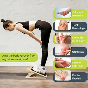 Portable Wooden Slant Board for Calf Stretching Adjustable Incline Board Non Slip Surface for Squats Calf Stretcher Pilates Physical Therapy Equipment for Knees Ankle Heel Feet Leg Pain Relief Muscle Recovery Home Gym Fitness