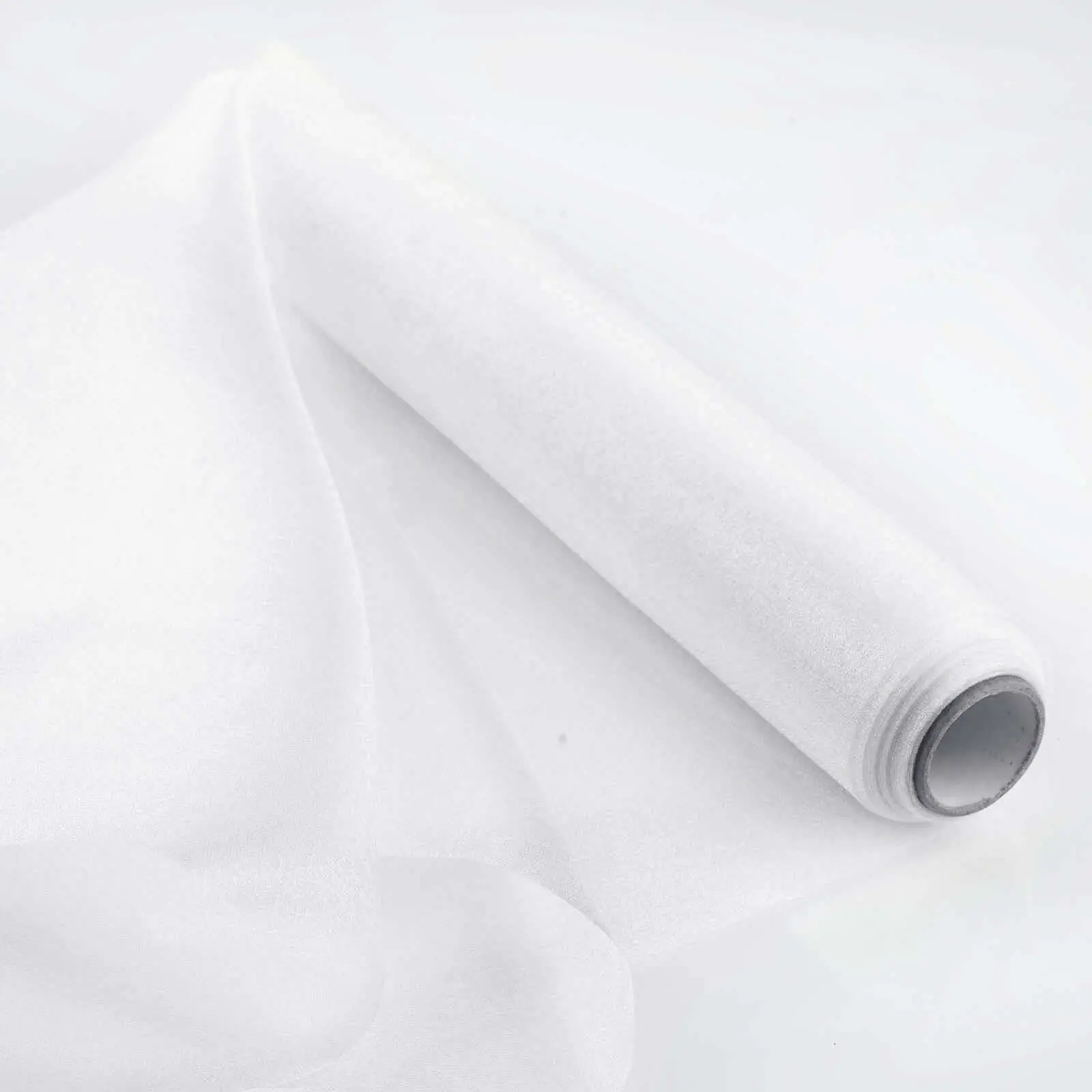 White Sheer Chiffon Fabric Bolt - 12"x10yd DIY Voile Drapery Fabric for Arches, Crafts, Bouquet Wrapping, Gown Accents, Wall Decor