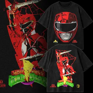 Red Ranger Graphic Tee, Jason Lee Scott Shirt, Austin St. John Red Ranger T-Shirt, Mighty Morphin Power Rangers Vintage Washed Heavy Cotton Oversized Streetwear, Double Printed Retro 90s Nostalgia Unisex Hoodie, Superhero TV Show Graphic Shirt