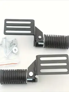 Two universal hybrid motorcycle pedals, Motorcycle parts - Rear Footrest, heavy-duty foldable pedals, composite metal/rubber design, anti-slip surface, suitable for off-road motorcycles, all-terrain adjustable pedals